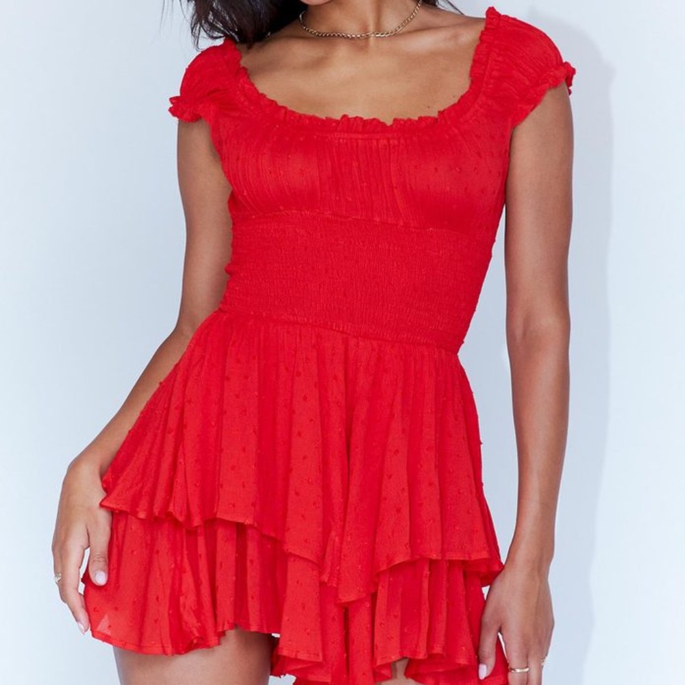 Princess Polly Love Galore Romper Red
